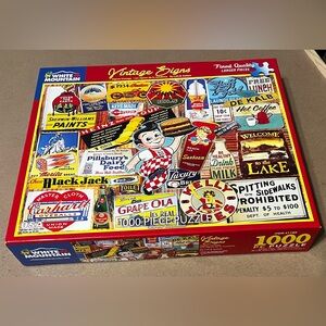 White Mountain 1000 Pieces Puzzle
"Vintage Signs" #1189, Complete, Made In USA